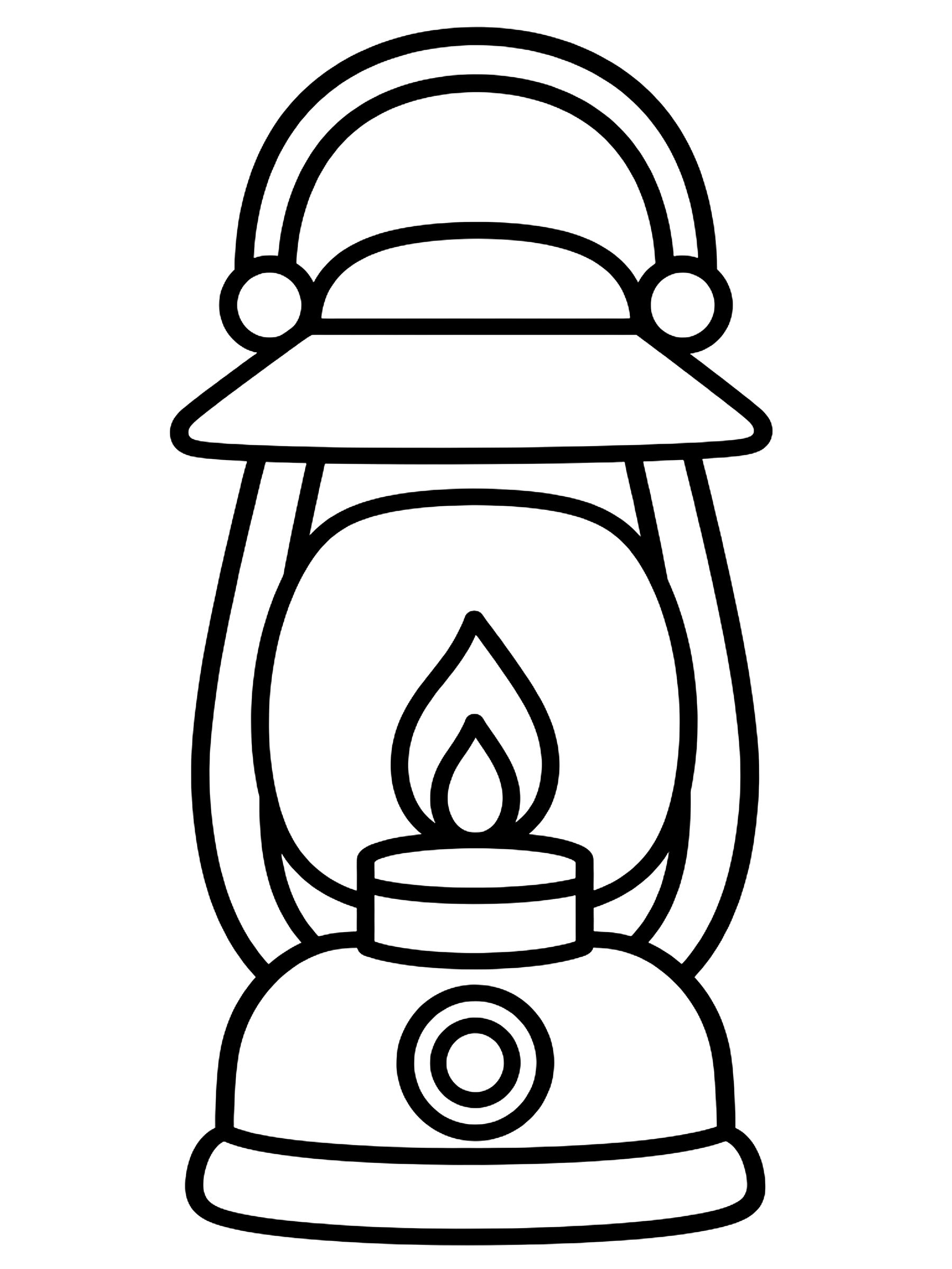 Easy Camping lantern coloring page