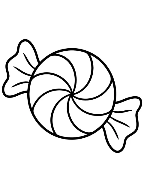 Easy Peppermint swirl candy coloring page