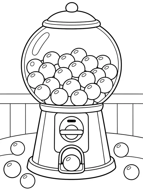 Gumball machine coloring page
