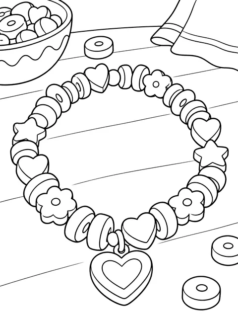 Candy necklace coloring page