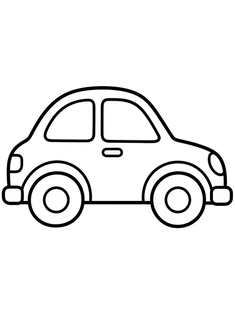 Easy Simple car side view coloring page