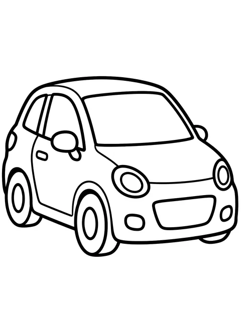 Easy Small hatchback coloring page