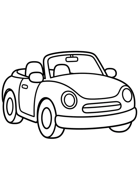 Easy Convertible with the top down coloring page