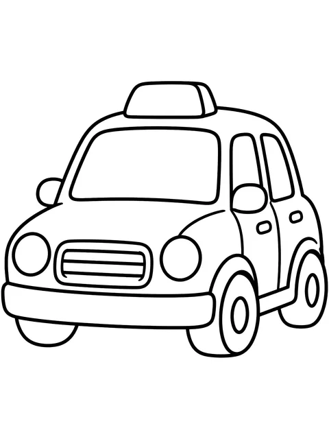 Easy Taxi with a roof sign coloring page