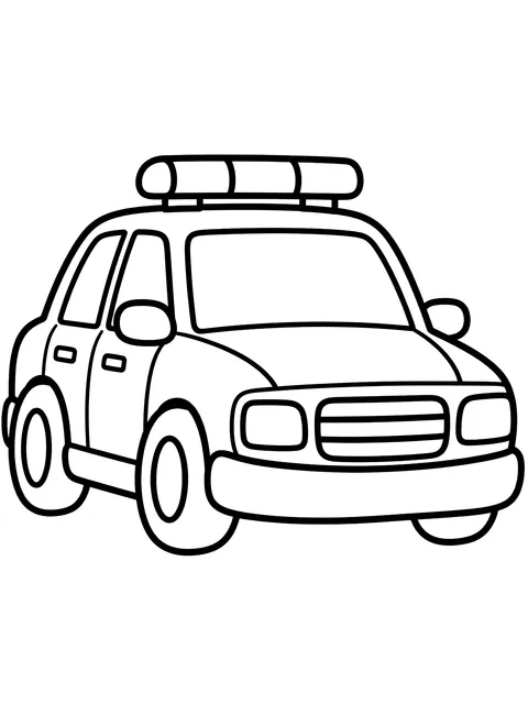 Easy Police car with a light bar coloring page