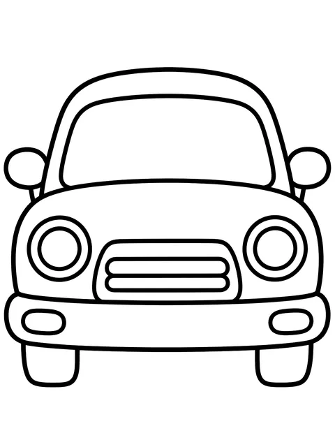 Easy Car from the front coloring page