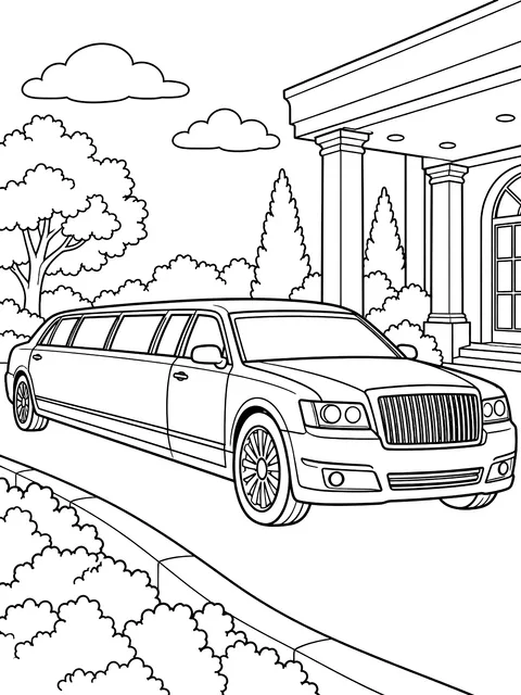 Stretch limousine coloring page