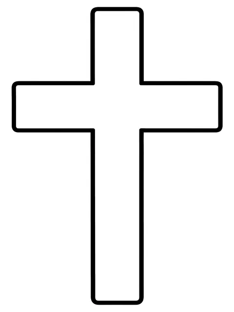 Easy Plain wooden cross coloring page