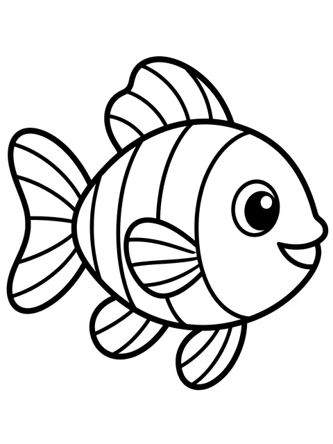 Easy Fish symbol coloring page