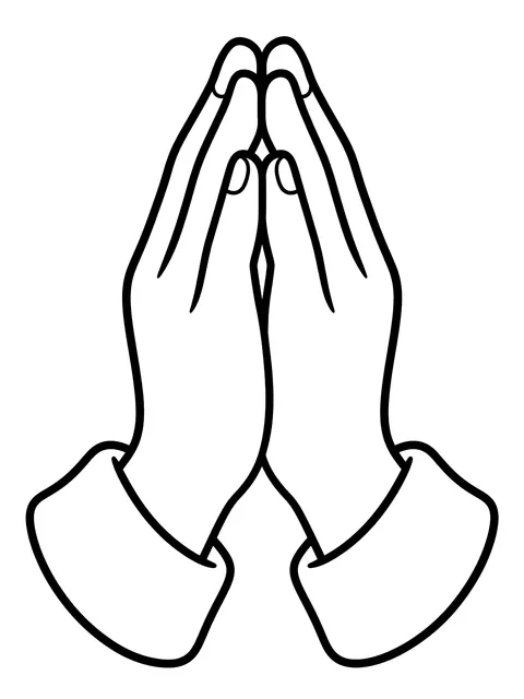 Easy Praying hands coloring page