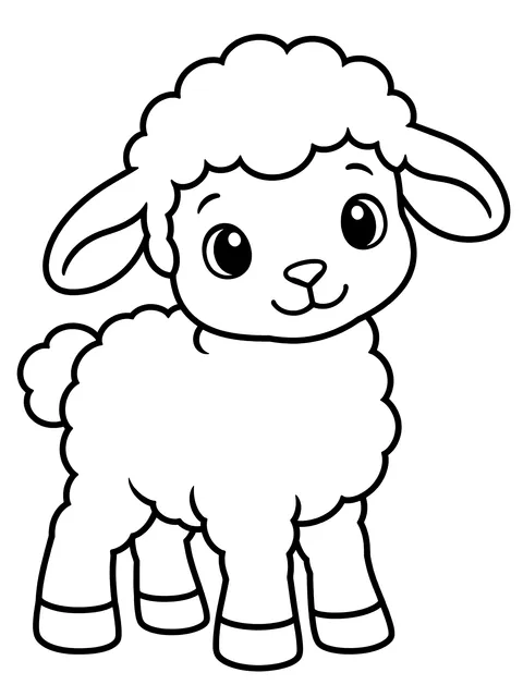 Easy Lamb coloring page