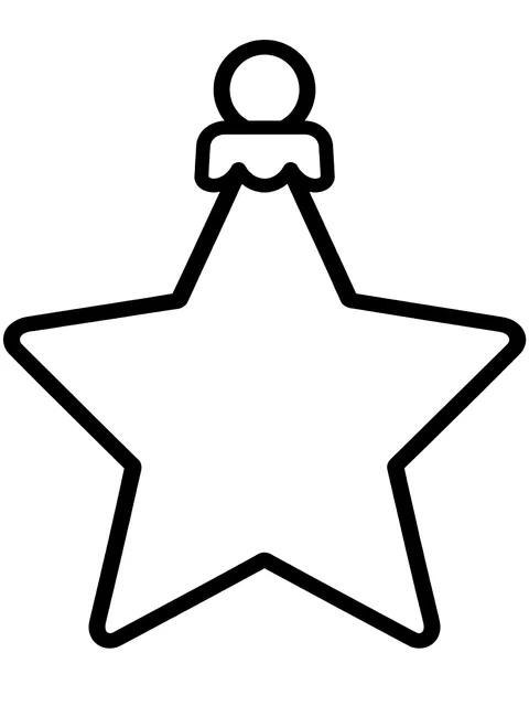 Easy Five-point star ornament coloring page