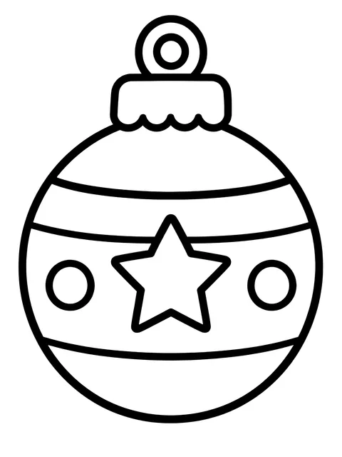 Easy Blank bauble to design coloring page
