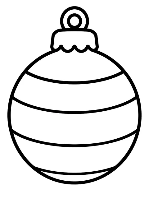 Easy Bauble with wide stripes coloring page