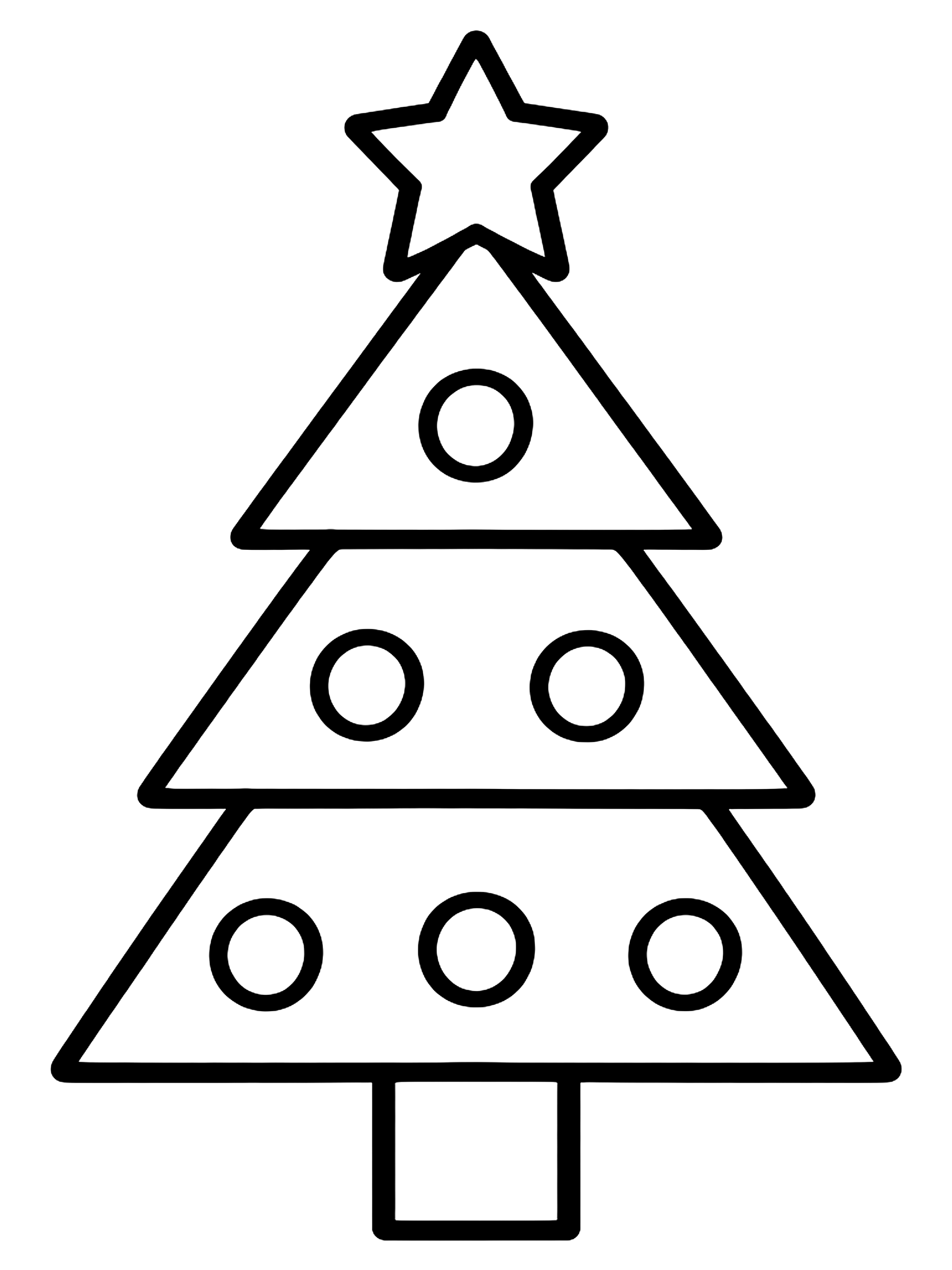 Easy Simple triangle Christmas tree coloring page