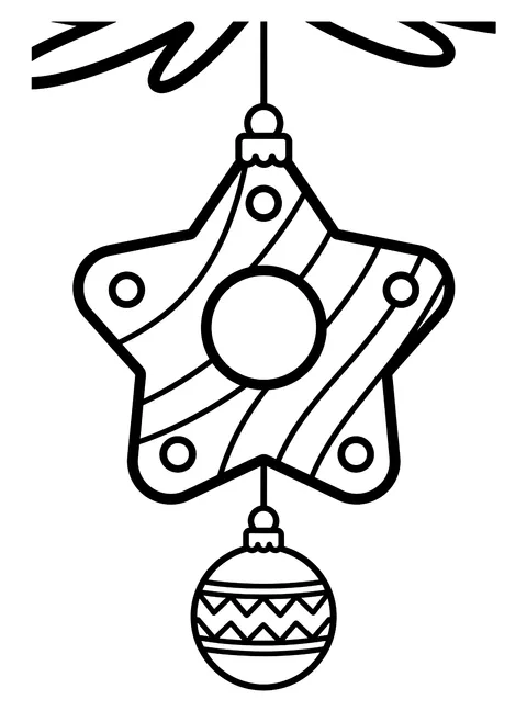Easy Christmas ornaments coloring page