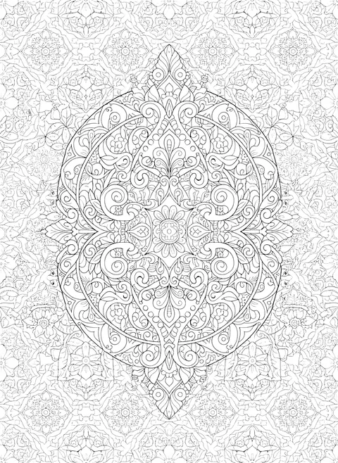 Detailed Detailed ornament designs coloring page