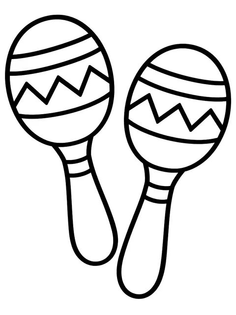 Easy Pair of maracas coloring page
