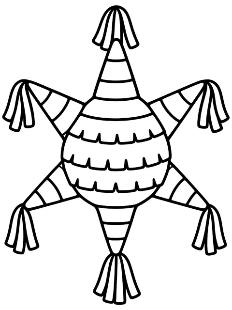 Easy Seven-point star piñata coloring page