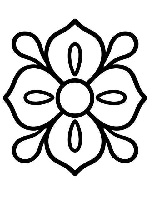 Easy Single Talavera tile coloring page