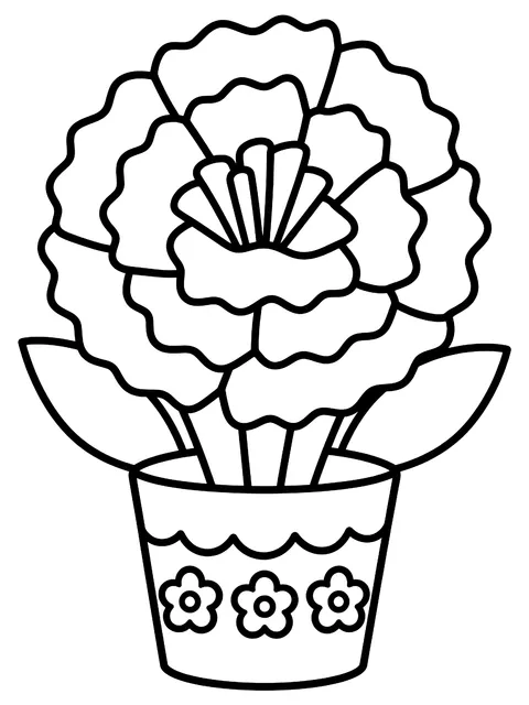 Easy Mexican paper flowers coloring page