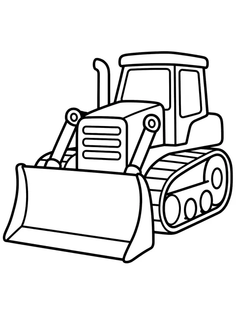 Easy Bulldozer coloring page