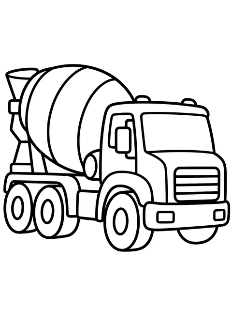 Easy Cement mixer truck coloring page