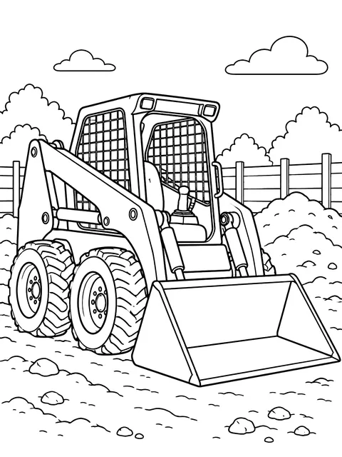 Skid-steer loader coloring page