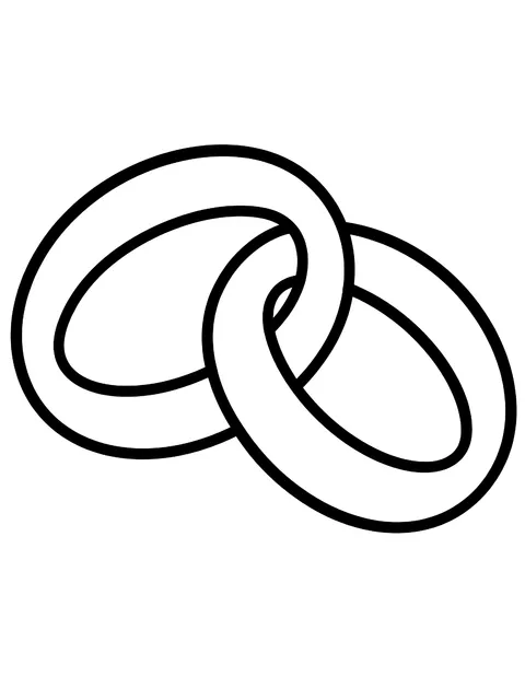 Easy Linked wedding rings coloring page