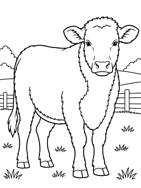 Hereford with a white face coloring page