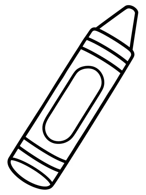 Easy One big crayon with a blank label coloring page
