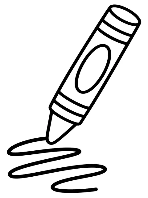 Easy Crayon drawing a scribble coloring page