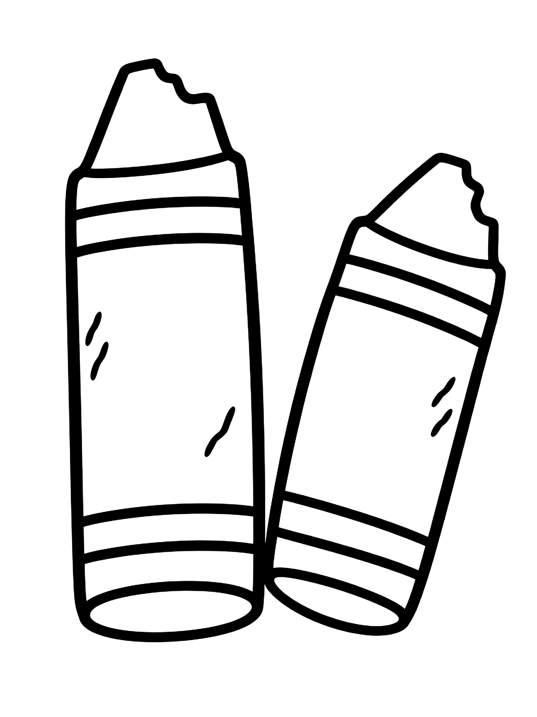 Easy Two short worn crayons coloring page