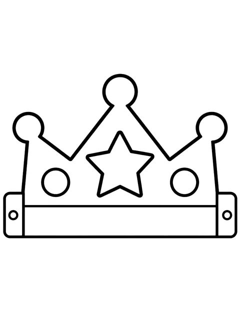 Easy Paper crown strip to cut out and wear coloring page