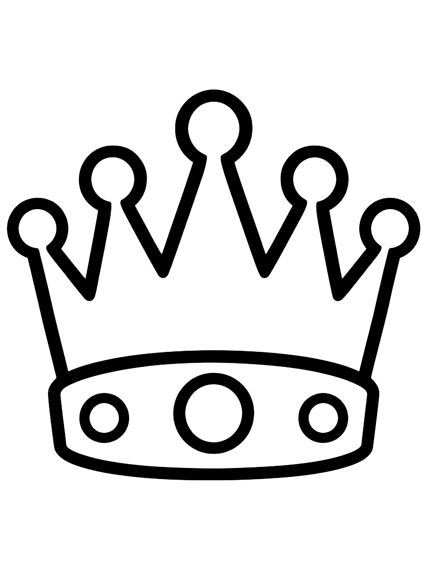 Easy Simple crown with five points coloring page