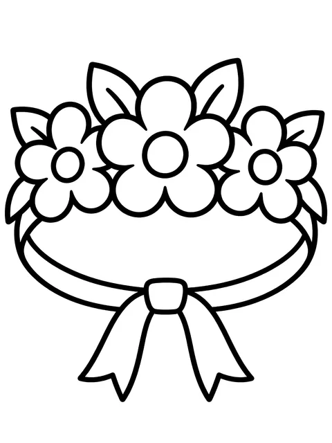 Easy Flower crown coloring page