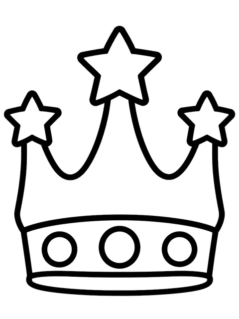 Easy Crown topped with stars coloring page