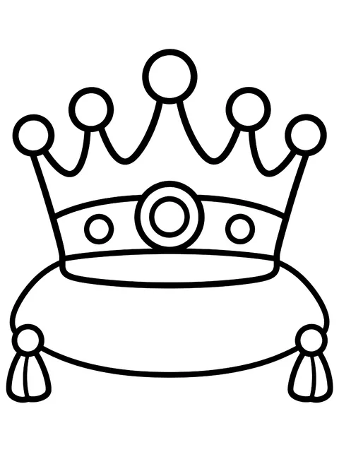 Easy Crown on a pillow coloring page