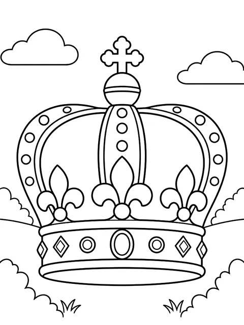 Queen's crown with arches coloring page