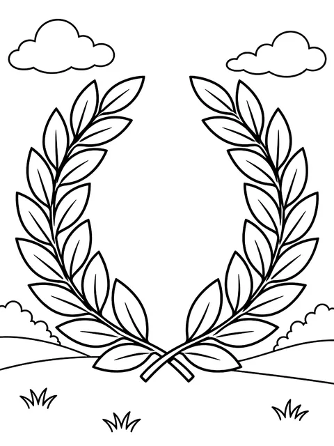 Laurel wreath coloring page