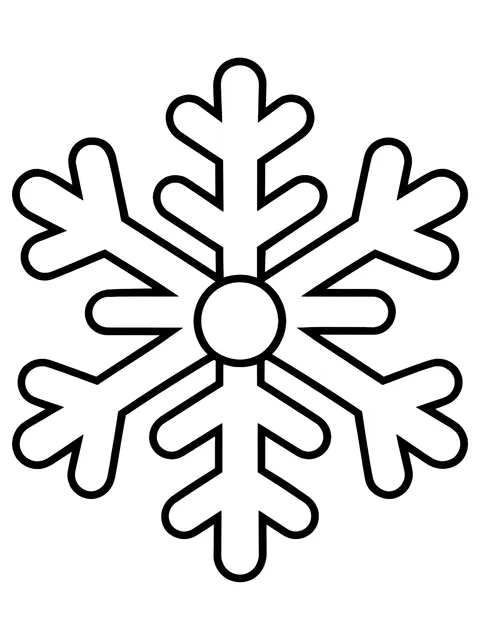 Easy Large snowflake coloring page