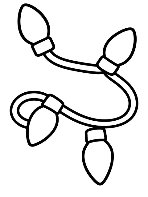 Easy String of holiday lights coloring page