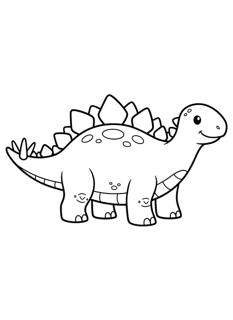 Easy Stegosaurus coloring page