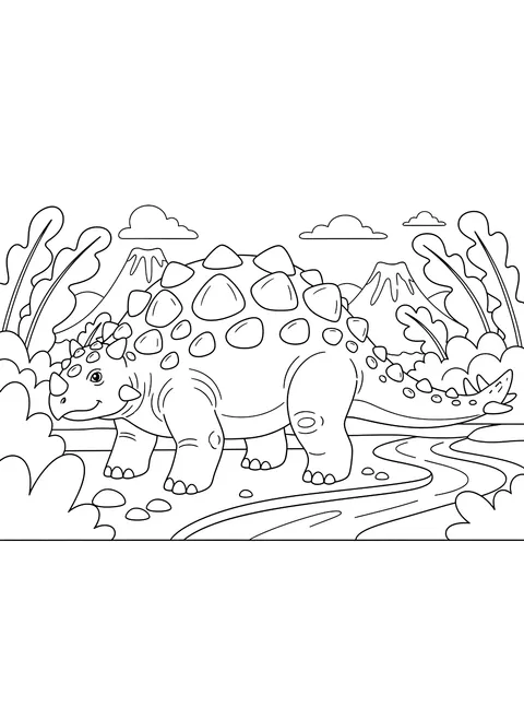 Ankylosaurus coloring page