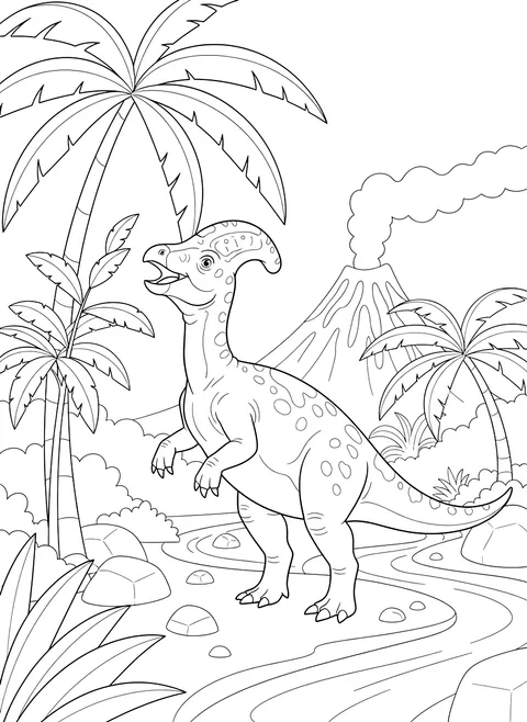 Parasaurolophus coloring page