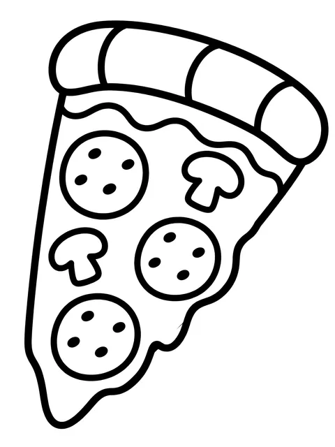 Easy Large food doodles coloring page