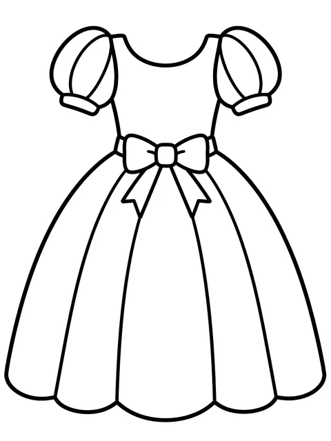 Easy Blank dress to design coloring page