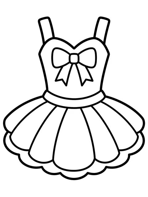 Easy Tutu dress coloring page