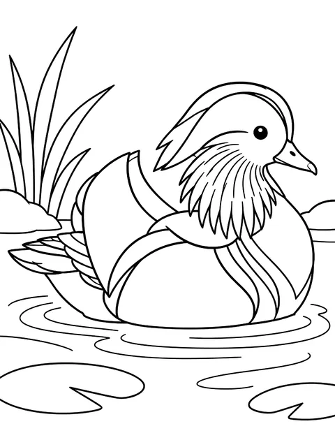 Mandarin duck coloring page