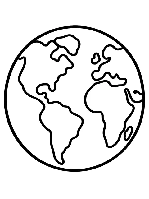 Easy Planet Earth coloring page